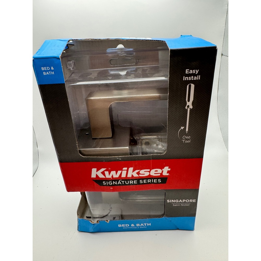 Kwikset Signature Series Singapore Satin Nickel Bed & Bath Door Lever  97300-941